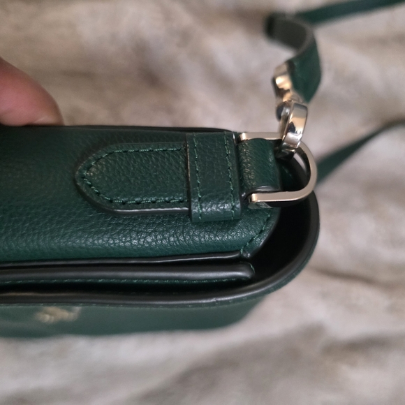 Kate Spade Blake Saddlebag Pebbled Leather Crossbody In Forest Green. Never Used - Picture 12 of 14